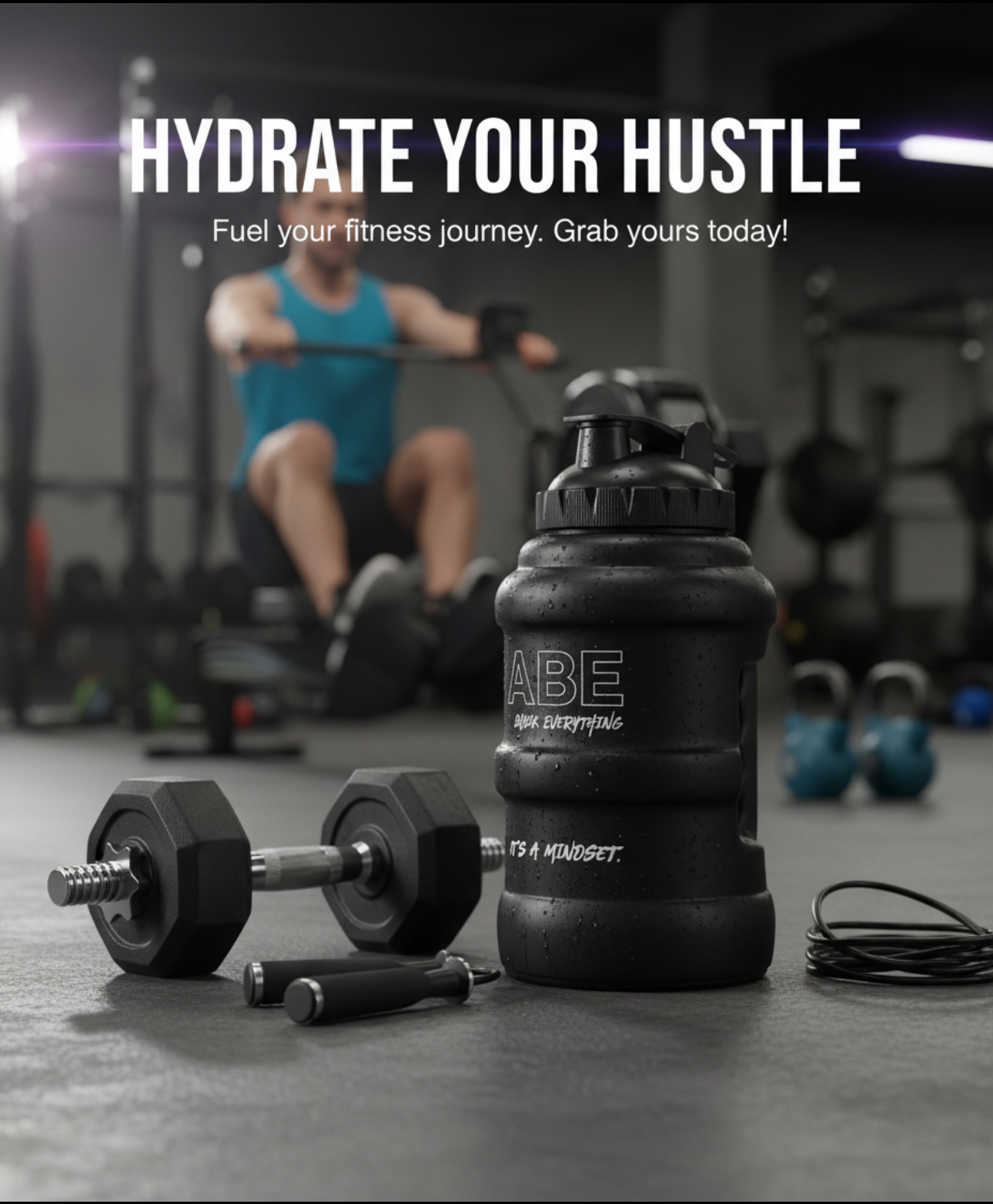 ABE Gym Water Bottle — Hydrate Your Hustle