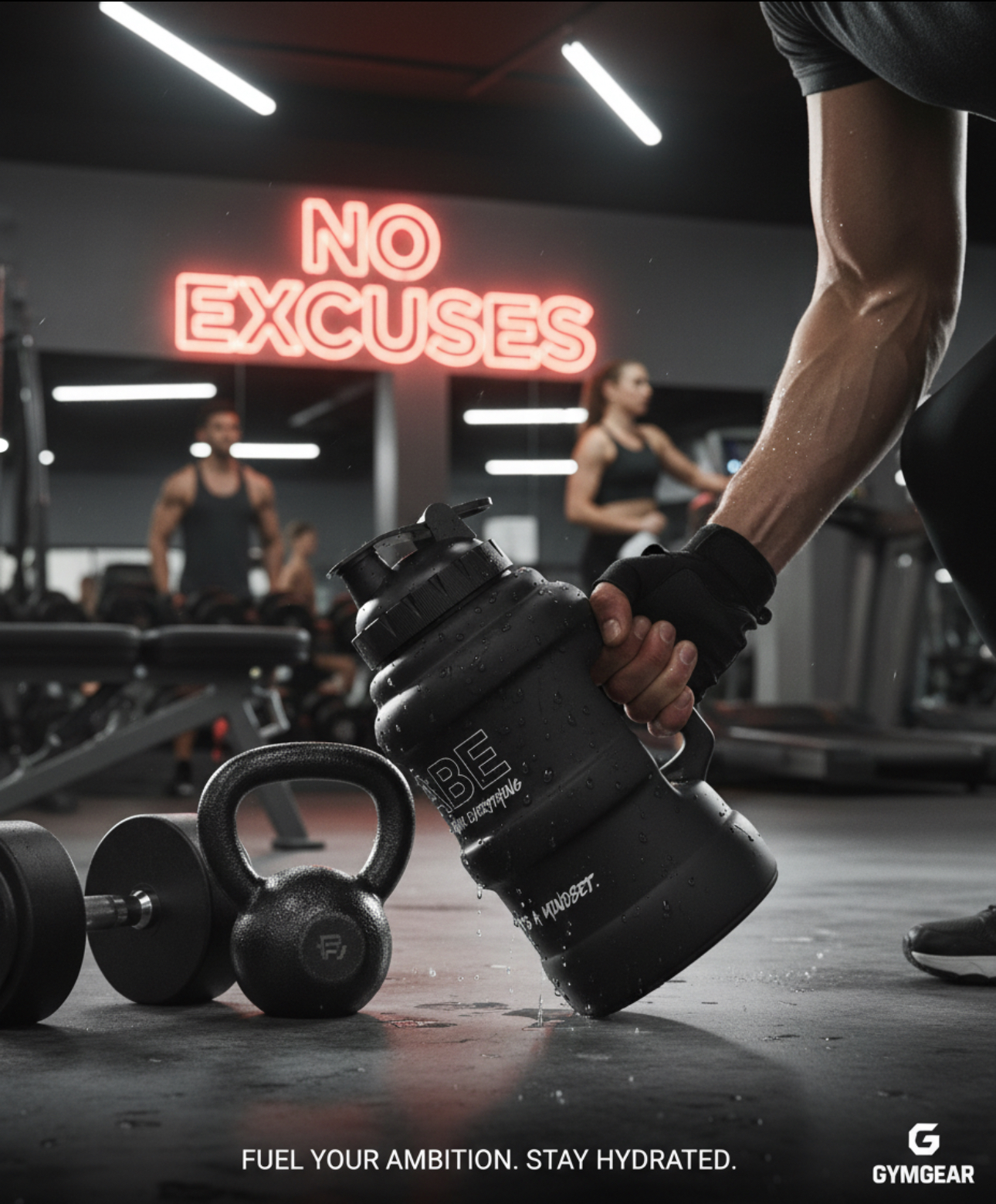 ABE Gym Water Bottle — No Excuses